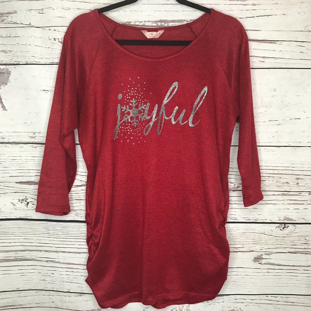 SJS Red Large Holiday Light weight Sweater